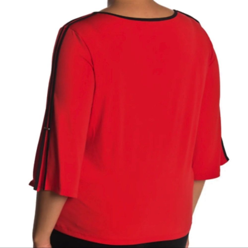 Carmen Marc Valvo Red Black Women's Top 1X - Picture 3 of 6